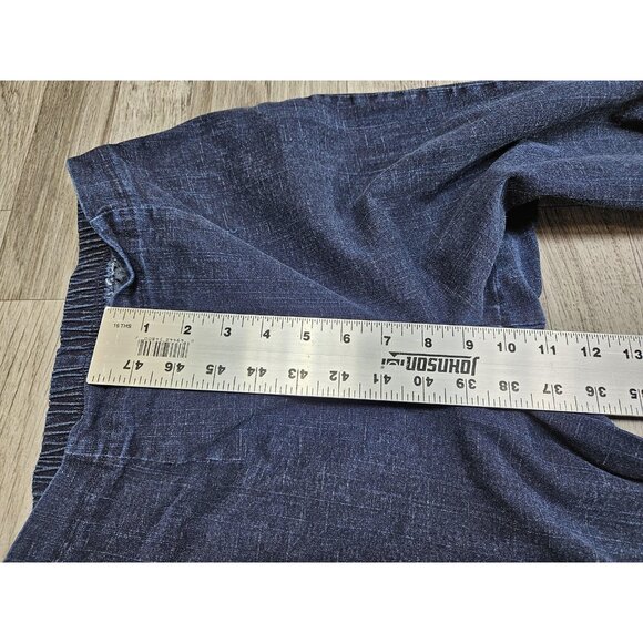 Faded Glory Pants Womens Small Blue Crop Wide Leg Pull On Casual Denim - Picture 10 of 11